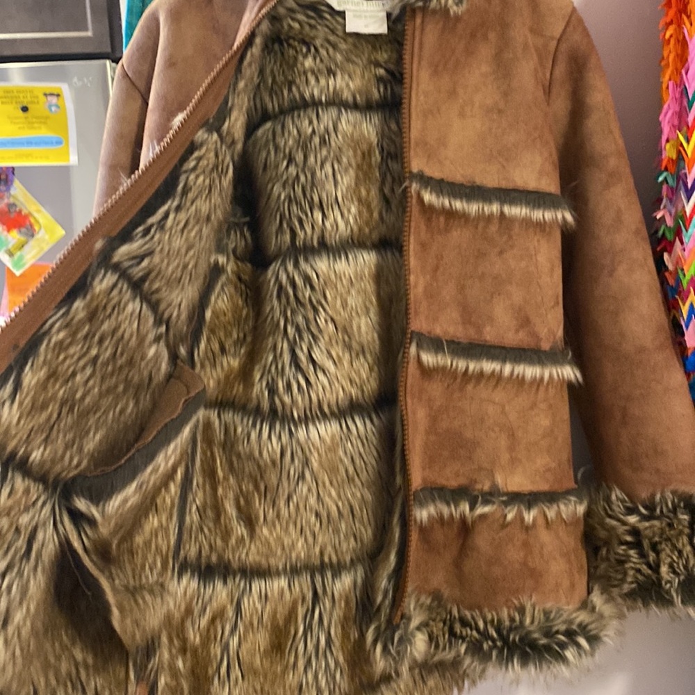 Garnet Hill Faux fur hooded lined jacket - Picture 3 of 4